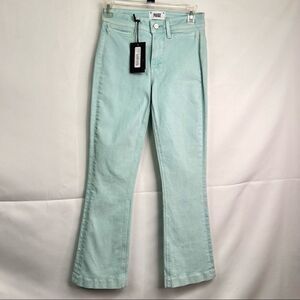 PAIGE Colette Crop Flare High Rise Slim Jeans in seafoam green Brand New size 24